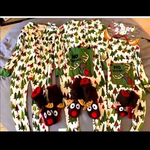 Christmas family set onesies with slip booties